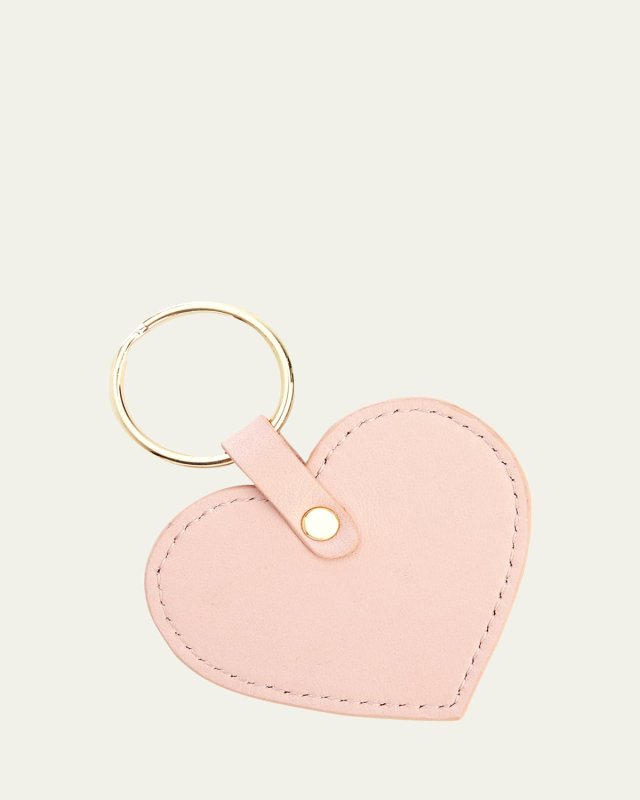 Monogrammed Leather Heart-Shaped Key Chain
